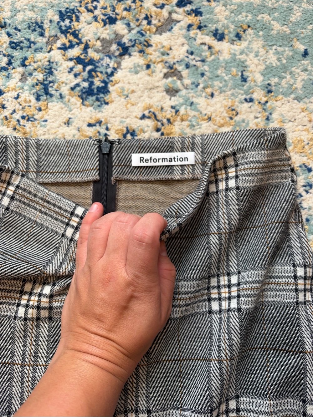Reformation Black & White Plaid Mini Skirt - Picture 5 of 6